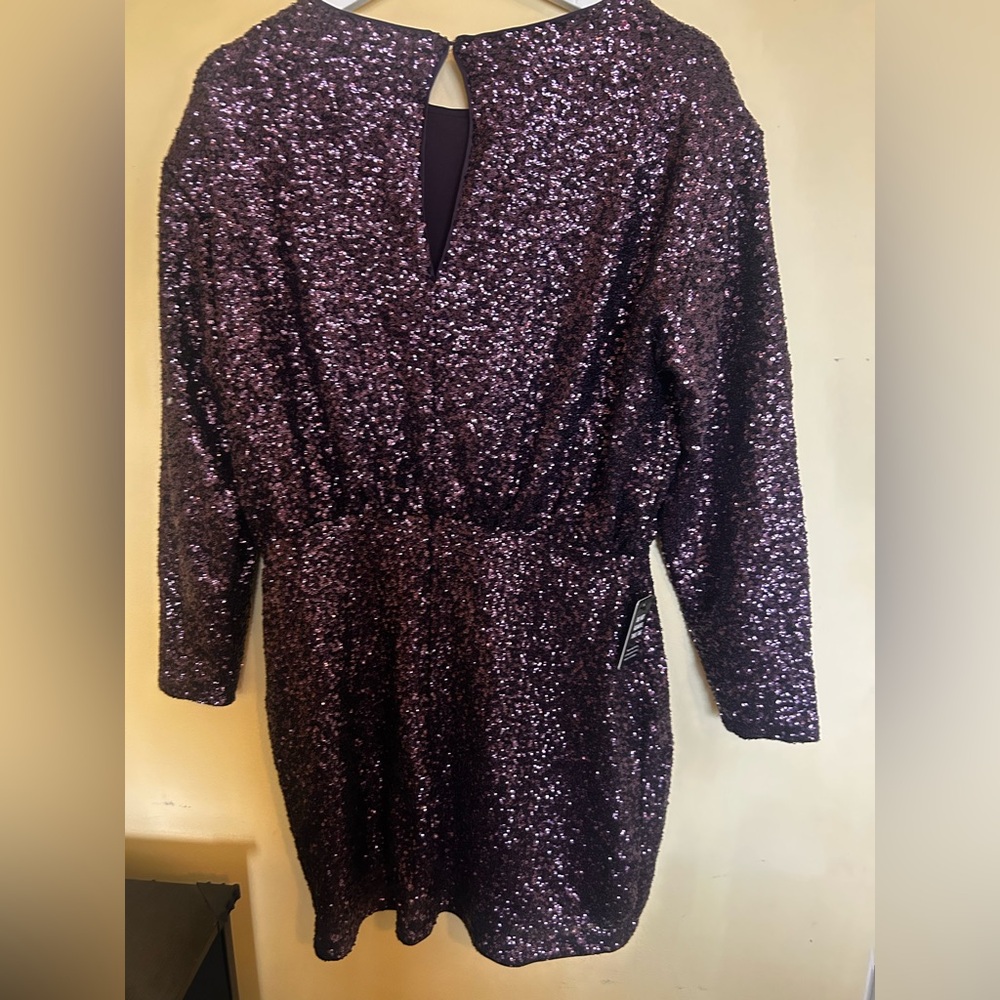 Express Shimmering Purple Long Sleeve Dress size L. Brand new